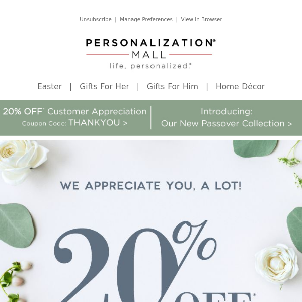 Your Exclusive 20% Off Coupon | Introducing: Passover Collection