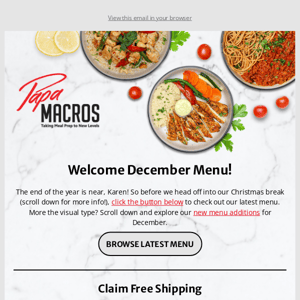 Papa Macros  , our last menu of 2023 just dropped!