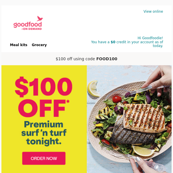 $100 OFF Surf & Turf Dinner 🐟🦞🥩