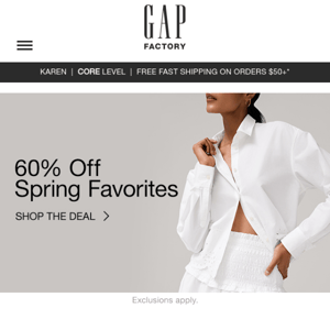 60% off spring favorites + 50% off everything else ☺️