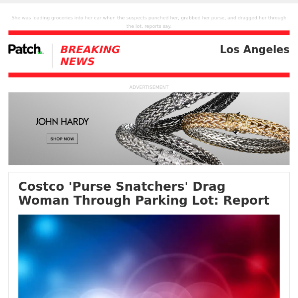 Alert: Costco 'Purse Snatchers' Drag Woman Through Parking Lot: Report – Wed 03:57:01PM