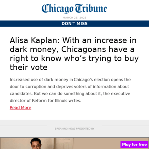 With an increase in dark money, Chicagoans have a right to know who’s trying to buy their vote 