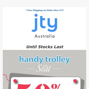 Limited Time Offer - 50% off Handy Trolley with Seat - Blue or Red - Limited stock - Buy Now!!