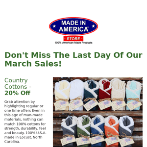 Hurry - Our March Sales End Today 🇺🇸
