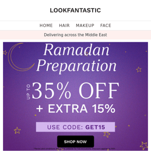Ramadan Preparation🌙 Up To 35% Off + EXTRA 15%