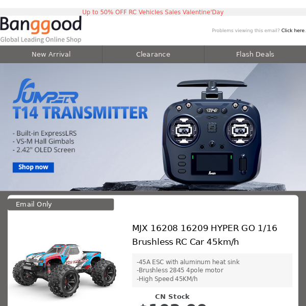 [New Release] Jumper T14 Radio Transmitter , MJX 16208 16209 RC Car $102.99 Grab Now>>