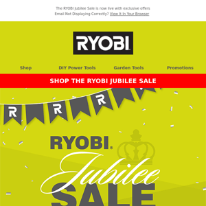 Big Savings in the RYOBI Jubilee Sale - Hurry Offer Ends 6th June