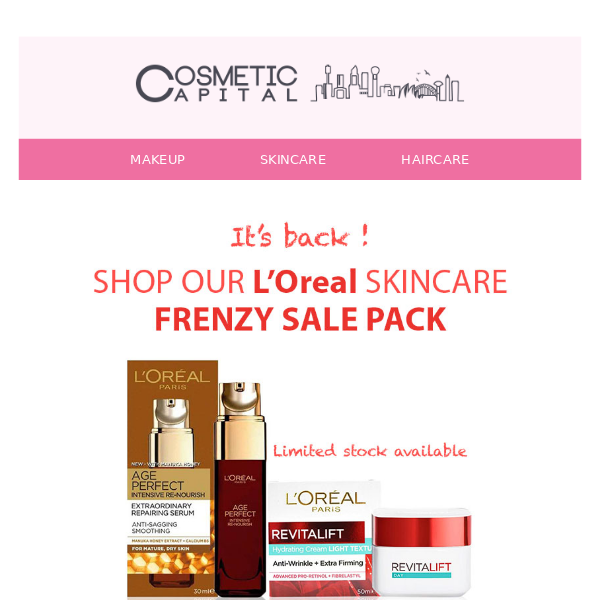 💥, L'Oreal Skincare is 70% off today!