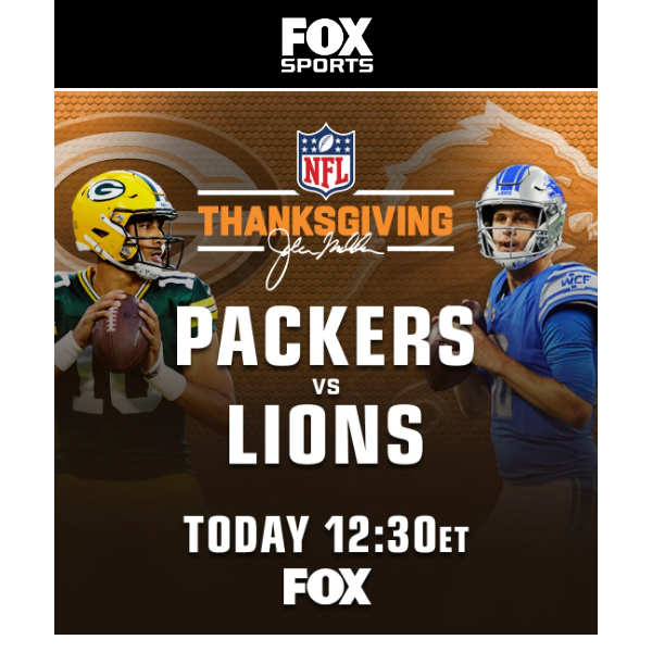Packers vs. Lions—Thanksgiving showdown 🏈