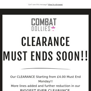 CLEARANCE ENDING!!! tick tock tick tock