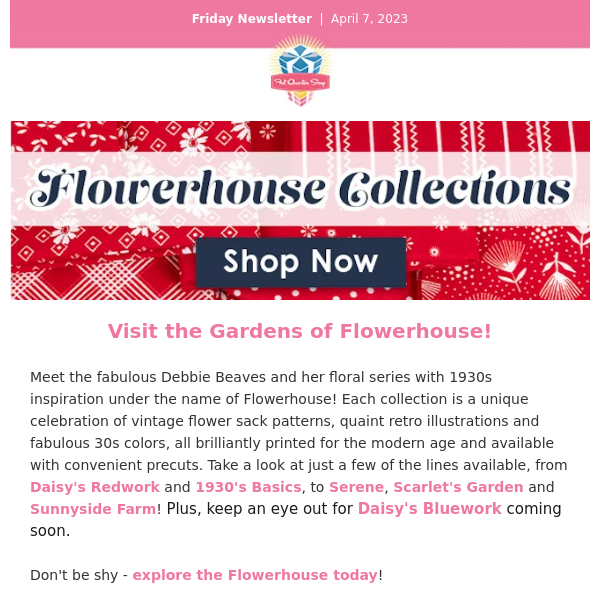 Let's Stroll Through The Flowerhouse With Debbie Beaves! - Fat Quarter Shop