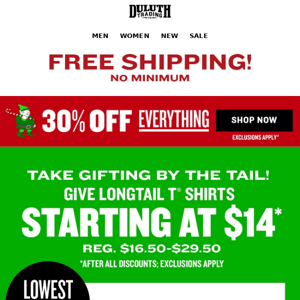 $14 Longtail T Shirts + Every Order Ships FREE!