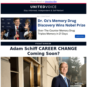 Adam Schiff CAREER CHANGE Coming Soon?