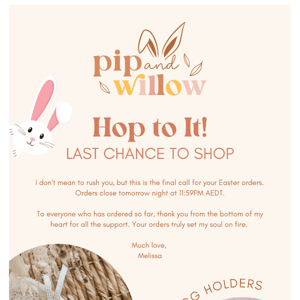 🐰 HOP to it! Last chance to shop 🐰