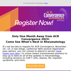 Come See What’s Next in Rheumatology