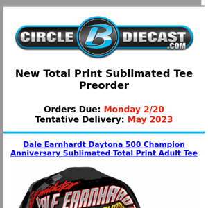 Dale Earnhardt Daytona 500 Win Sublimated Tee Preorder 2/16