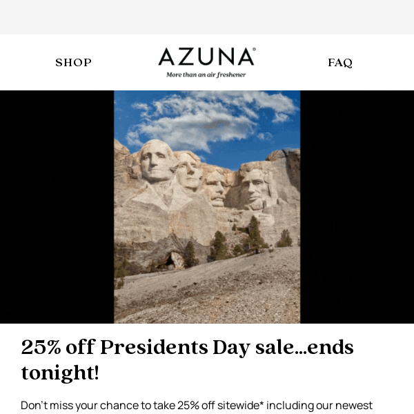 The clock ⏰ is ticking on 25% off Presidents Day savings...