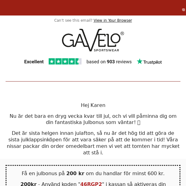 Glöm inte bort din julbonus på 200kr eller 500kr! 🎁❤️