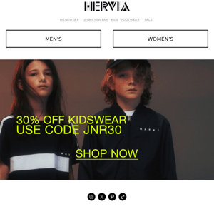 30% off Designer Kidswear at Hervia