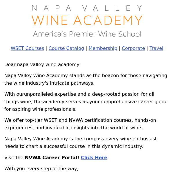 The NVWA Career Portal - Powered by WineJobs.com and Updated Hourly!