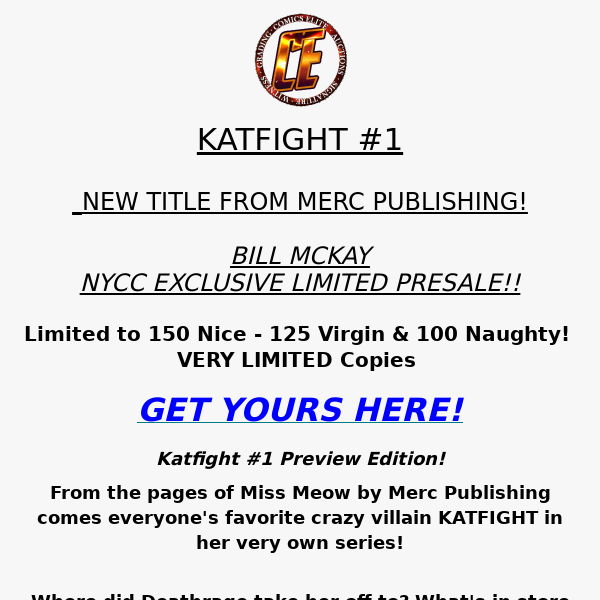 😈KATFIGHT #1 PREVIEW - NYCC EXCLUSIVE COVER by BILL MCKAY