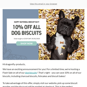 🍪 Don't Miss Out: 10% Off Dog Biscuits for National Biscuit Day! 