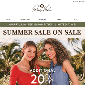 Summer Sale on Sale | Extra 20% Off All Sale