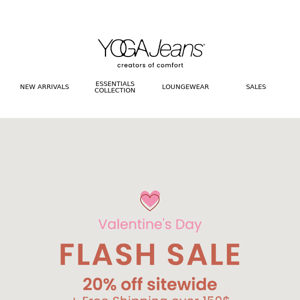 V-Day Flash Sale ❤️ 20% off