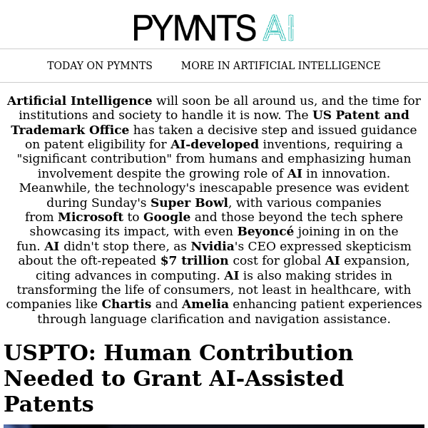 AI Patents Need Human Contribution, USPTO Says