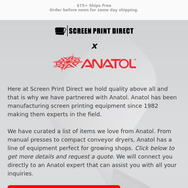 Introducing Anatol Screen Printing Equipment