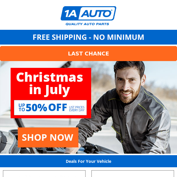 Hours Left for Christmas in July for Your Vehicle!