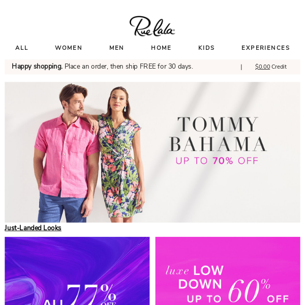 New Tommy Bahama Up to 70% Off • All 77% Off for Two Days