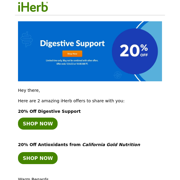 20% off Digestive Support ⭐ - iHerb