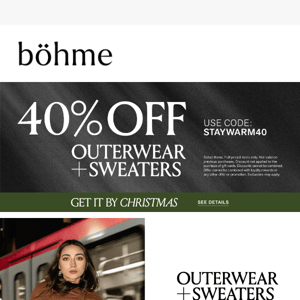 🚨🚨40% OFF OUTERWEAR + SWEATERS