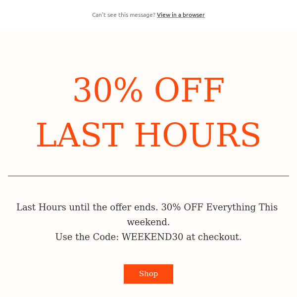 30% Off Everything