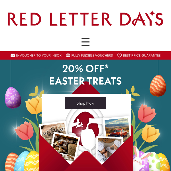 Enjoy 20% off irresistible Easter treats