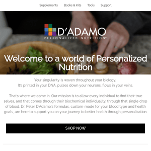 Welcome to a world of Personalized Nutrition