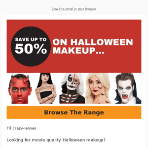 RE: Half price Halloween makeup for one day 🎃👻