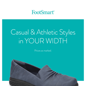 Casual & Athletic Styles in YOUR WIDTH 👀
