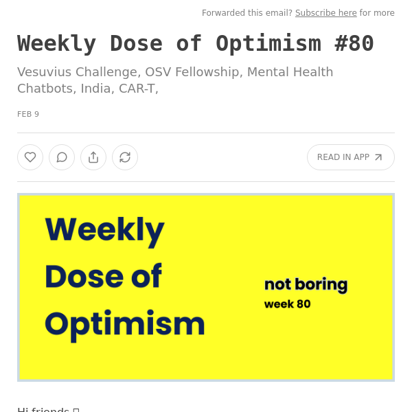 Weekly Dose of Optimism #80