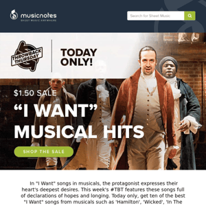 $1.50 "I Want" Songs From Musicals!