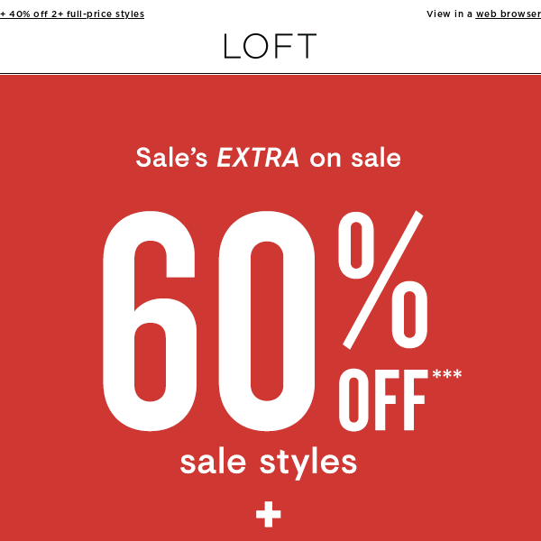 What’s better than 60% off sale? EXTRA 15% off!