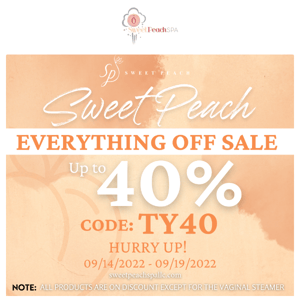 WE APPRECIATE YOU! Here's 40-50% off EVERYTHING!