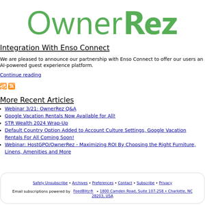 The OwnerRez Blog - Integration With Enso Connect