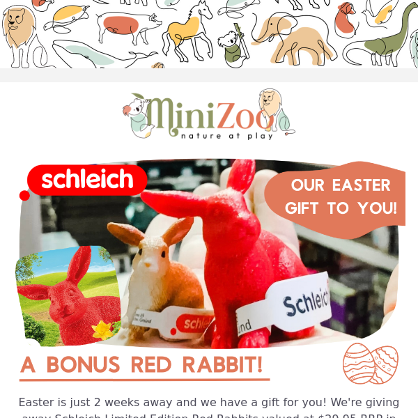 Our Easter Gift To You - A Bonus Schleich Red Rabbit! 🐰