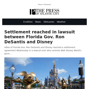 Settlement reached in lawsuit between Florida Gov. Ron DeSantis and Disney