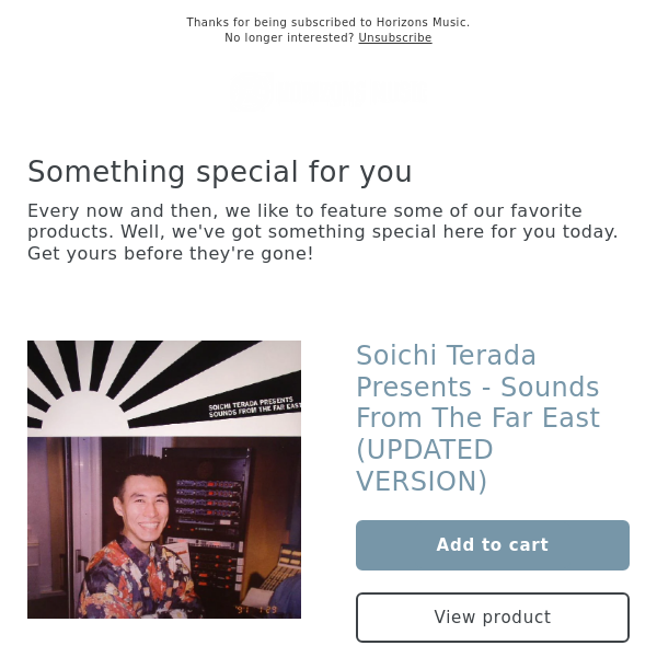 BACK IN! SOICHI TERADA - SOUNDS FROM THE FAR EAST