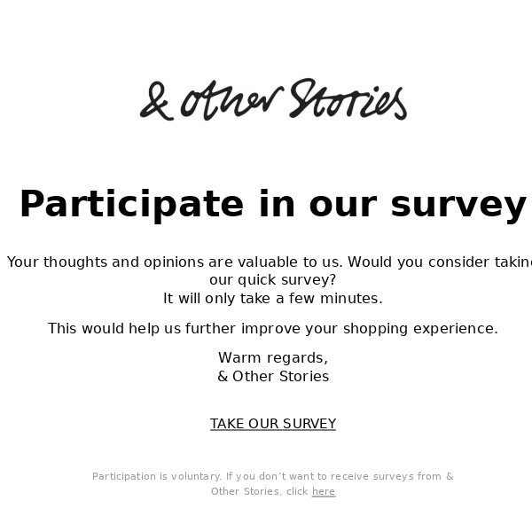 Reminder - The & Other Stories Survey