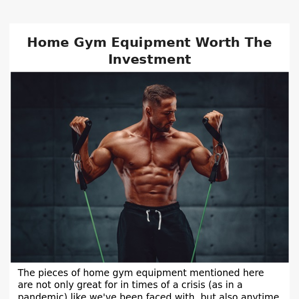 Home Gym Equipment Worth The Investment