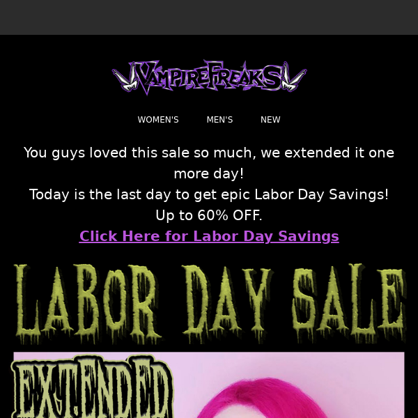 W00t! Labor Day Sale got extended one more day!